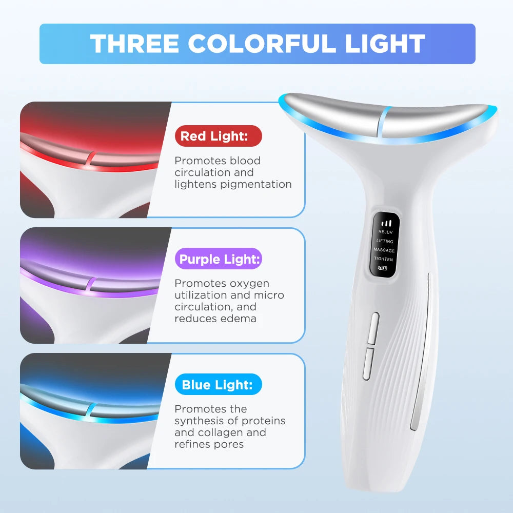 Microcurrent Neck Beauty Device 3 Massage Modes Face Lifting Firming Massage Neck Beauty Instrument Tighten Skin Care Tool