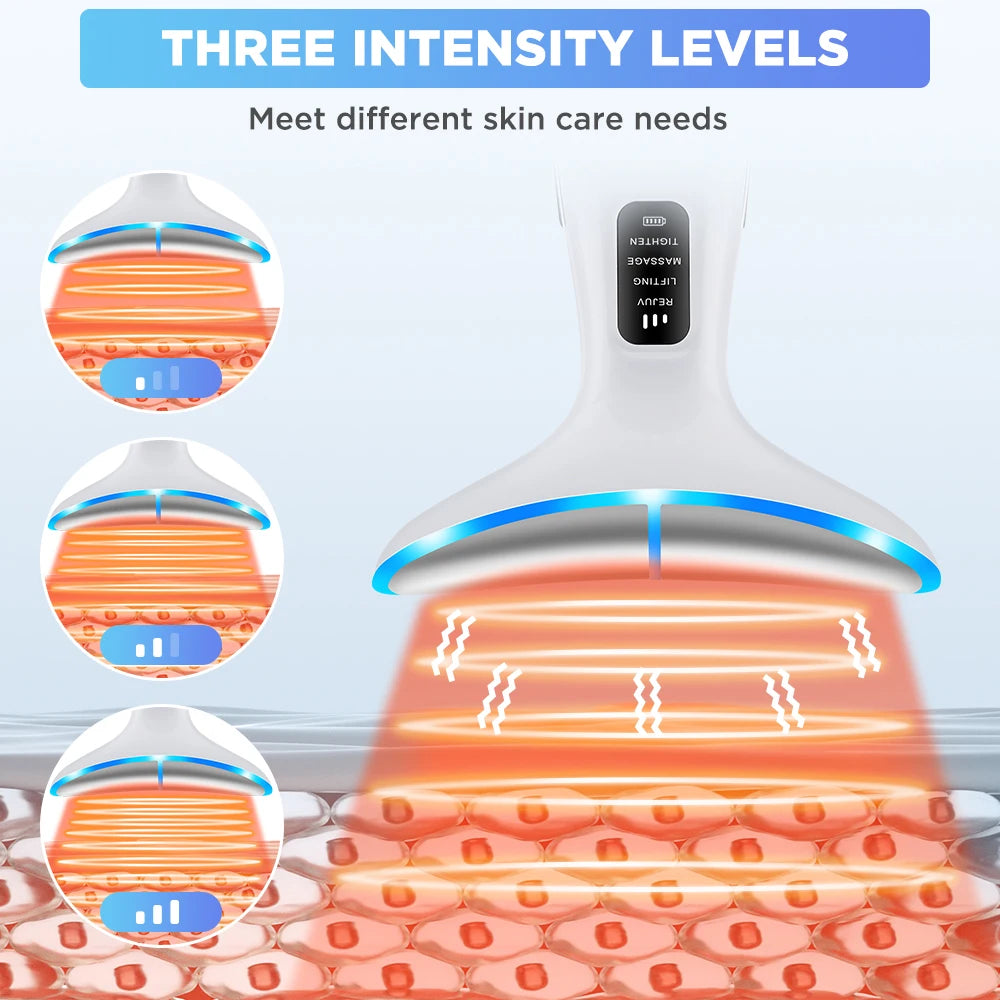 Microcurrent Neck Beauty Device 3 Massage Modes Face Lifting Firming Massage Neck Beauty Instrument Tighten Skin Care Tool