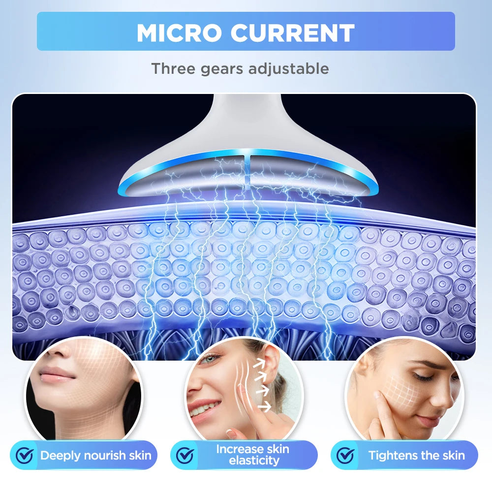 Microcurrent Neck Beauty Device 3 Massage Modes Face Lifting Firming Massage Neck Beauty Instrument Tighten Skin Care Tool