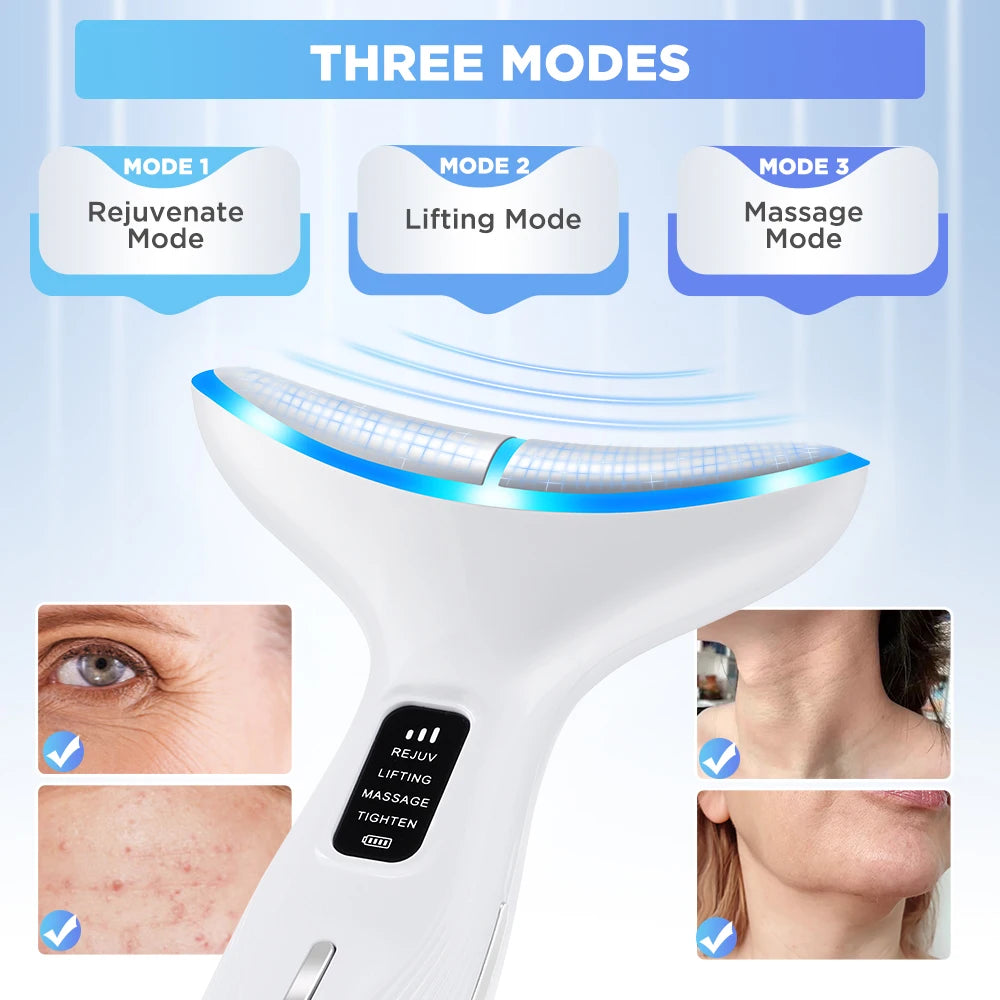 Microcurrent Neck Beauty Device 3 Massage Modes Face Lifting Firming Massage Neck Beauty Instrument Tighten Skin Care Tool